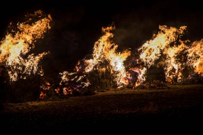 Lichtenwald: Mehrere Strohballen brannten in voller Ausdehnung auf einem Feld - Notrufe aus 2 Landkreisen